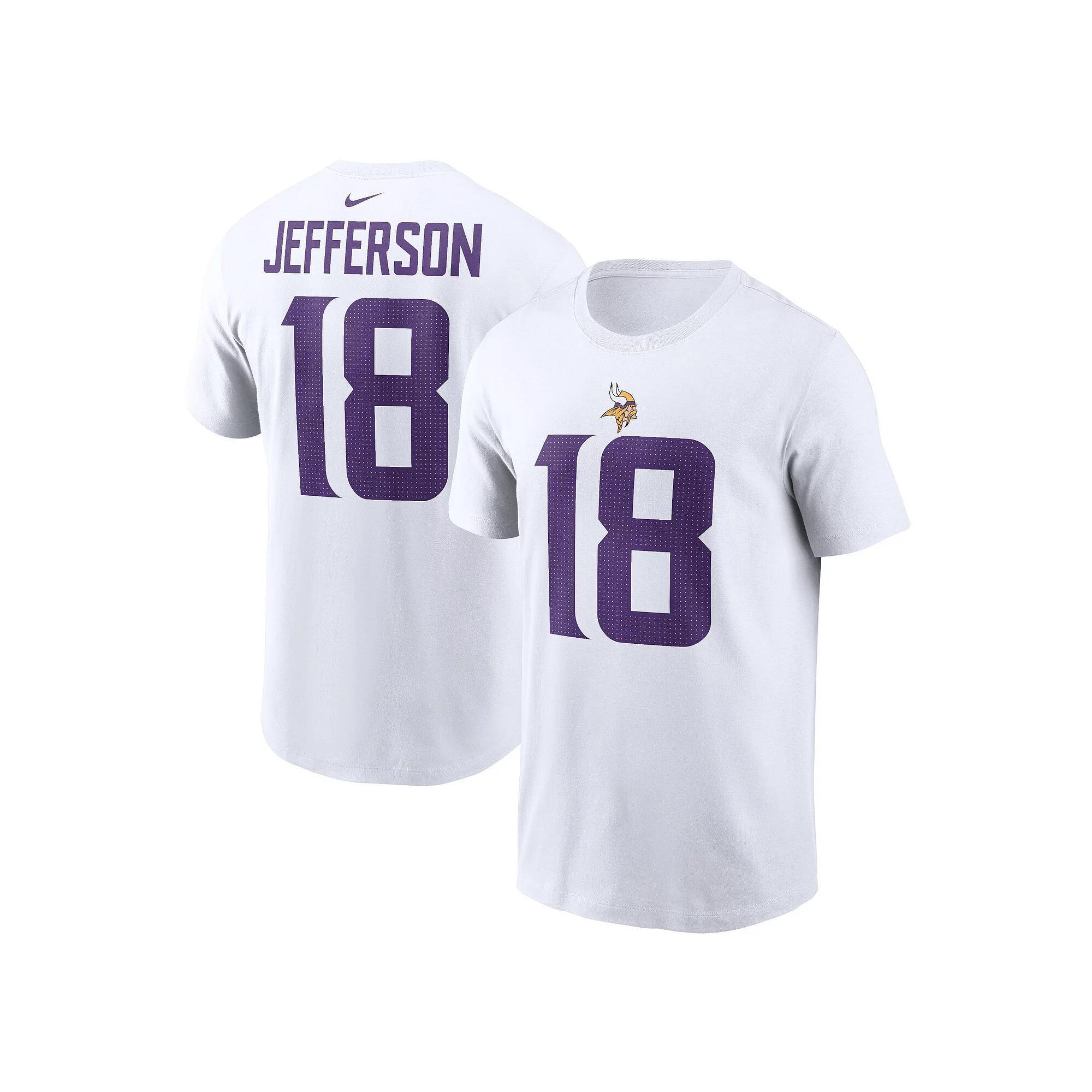 Men's Nike Justin Jefferson White Minnesota Vikings Player Name & Number T-Shirt, Size: 2XL Product Image