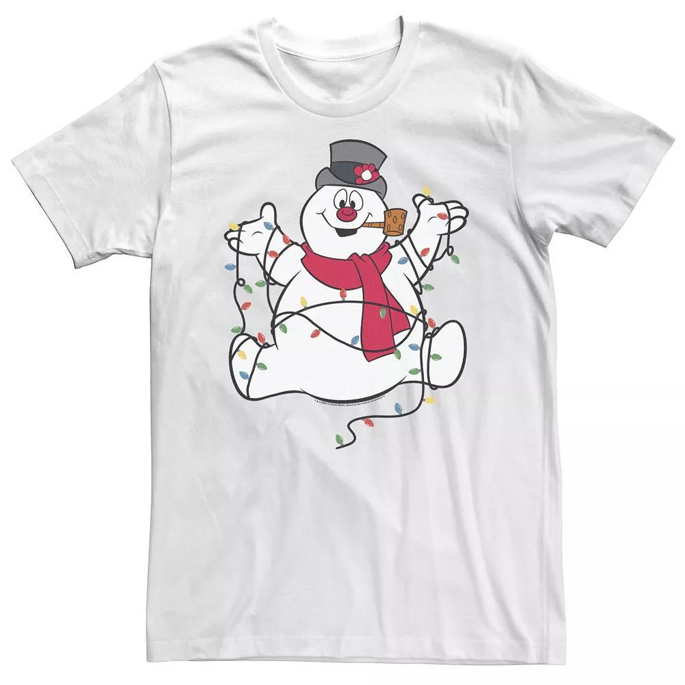 Big & Tall Frosty The Snowman Christmas Lights Portrait Tee, Men's, Size: XL Tall, White Product Image