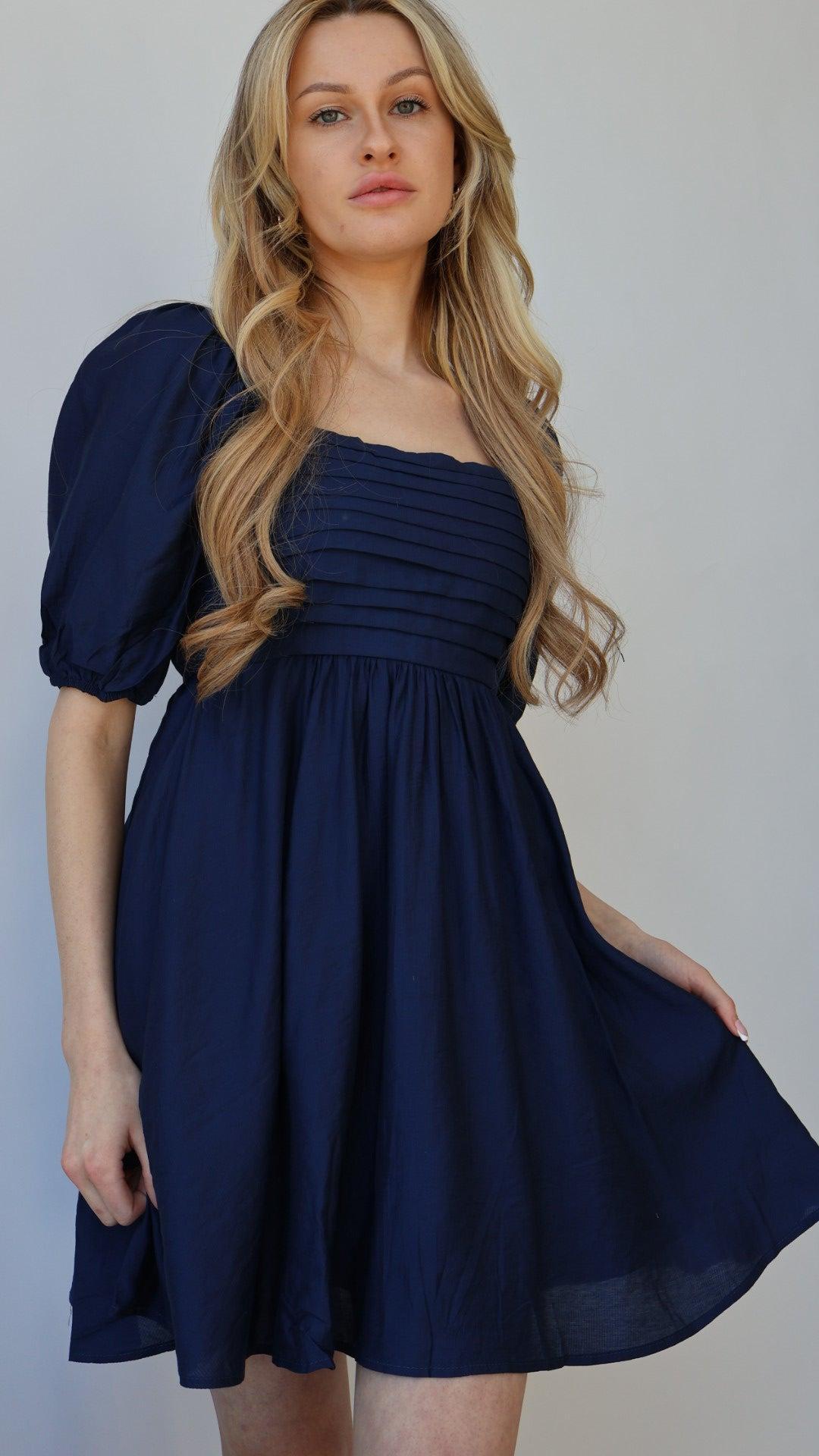 Puff Sleeve Babydoll Dress Product Image