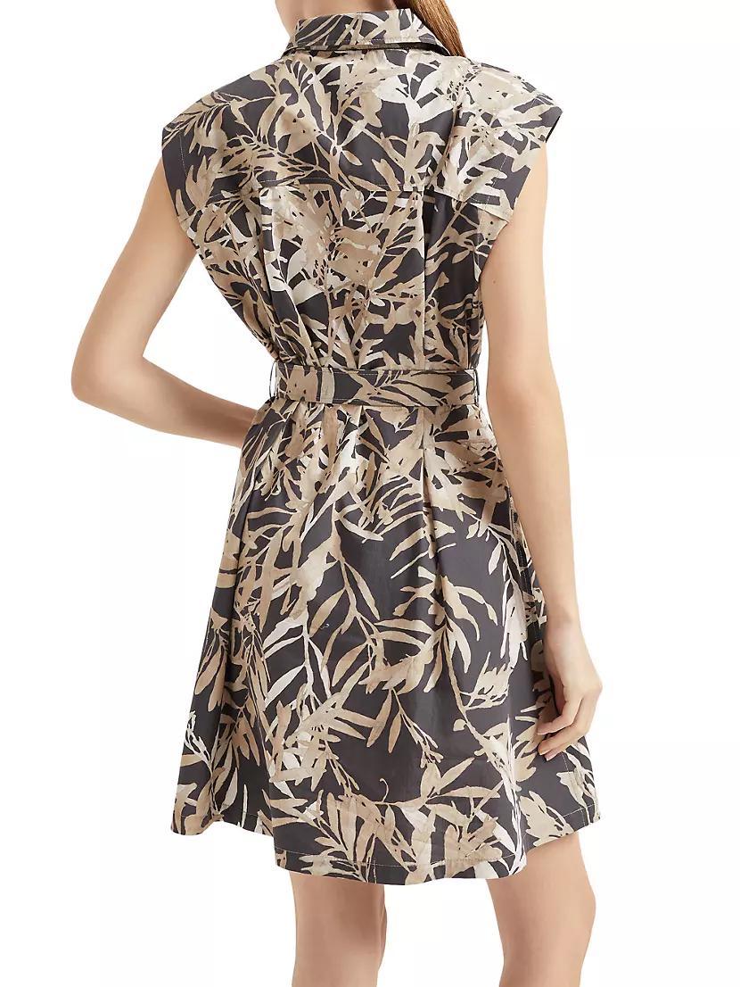 Cotton Herbarium Print Poplin Belted Mini Shirt Dress Product Image