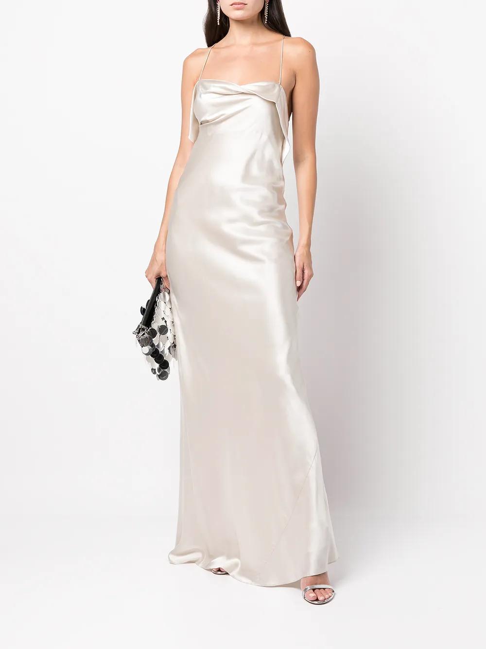 silk cowl neck gown Product Image