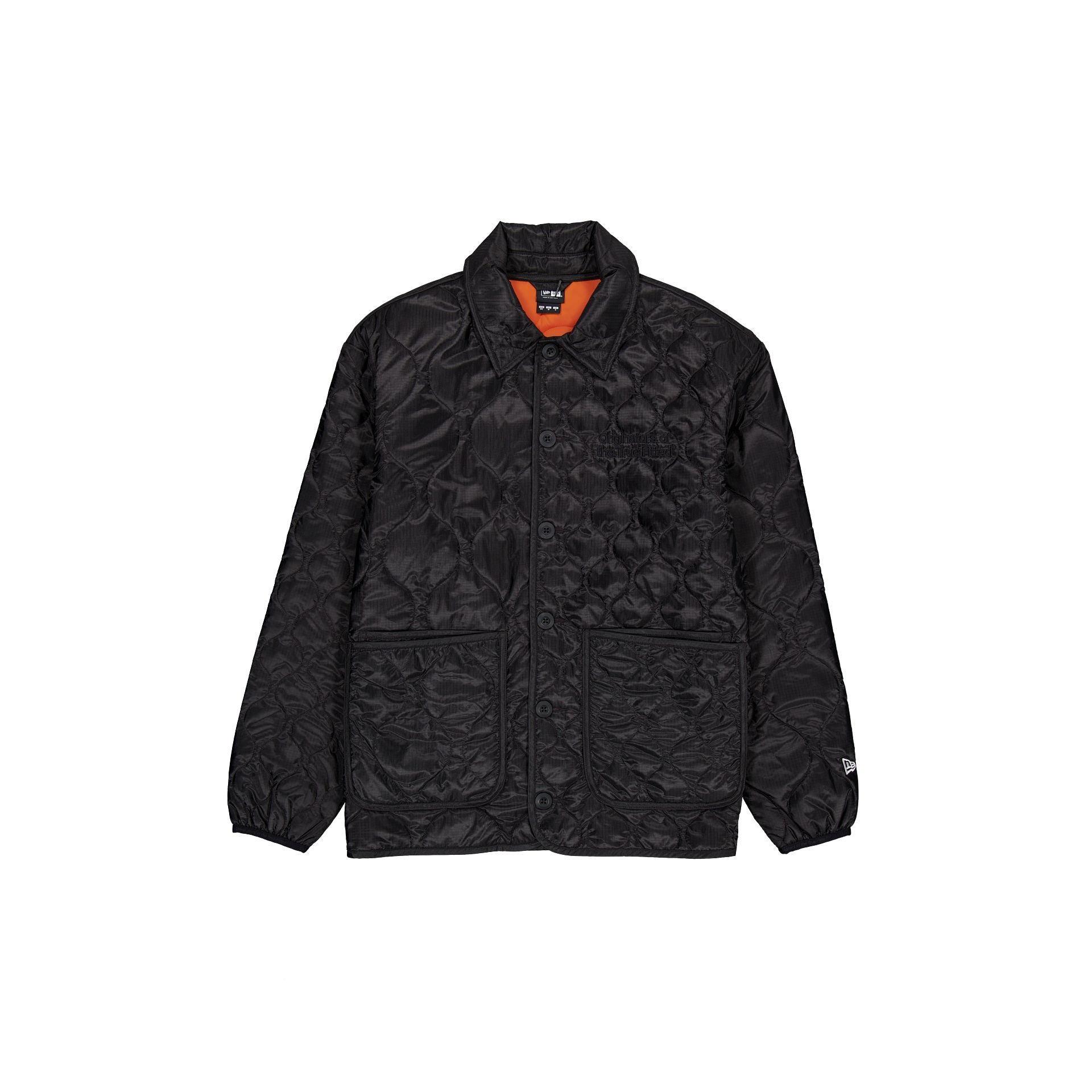 New Era Cap Quilted Button Up Dark Khaki Jacket Male Product Image