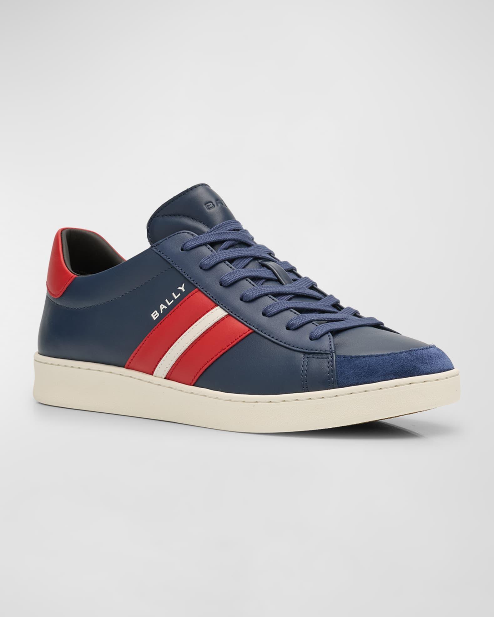 Men's Low-Top Leather Tennis Sneakers Product Image