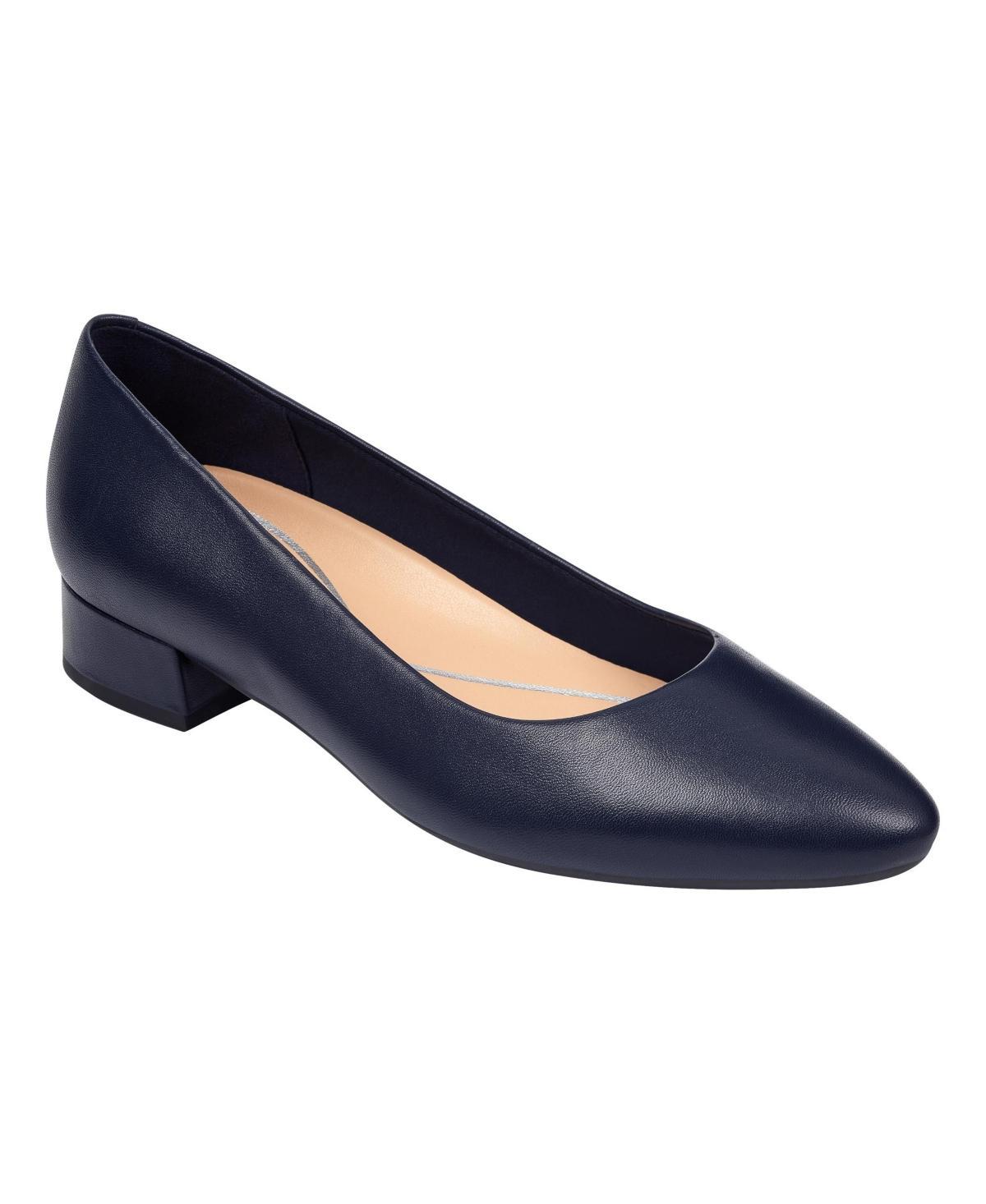 Easy Spirit Caldise Womens Leather Dress Flats Blue Product Image