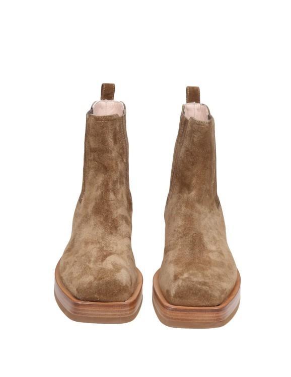 AGL ATTILIO GIUSTI LEOMBRUNI Agl Chamois Leather Ankle Boot In Light Brown Product Image