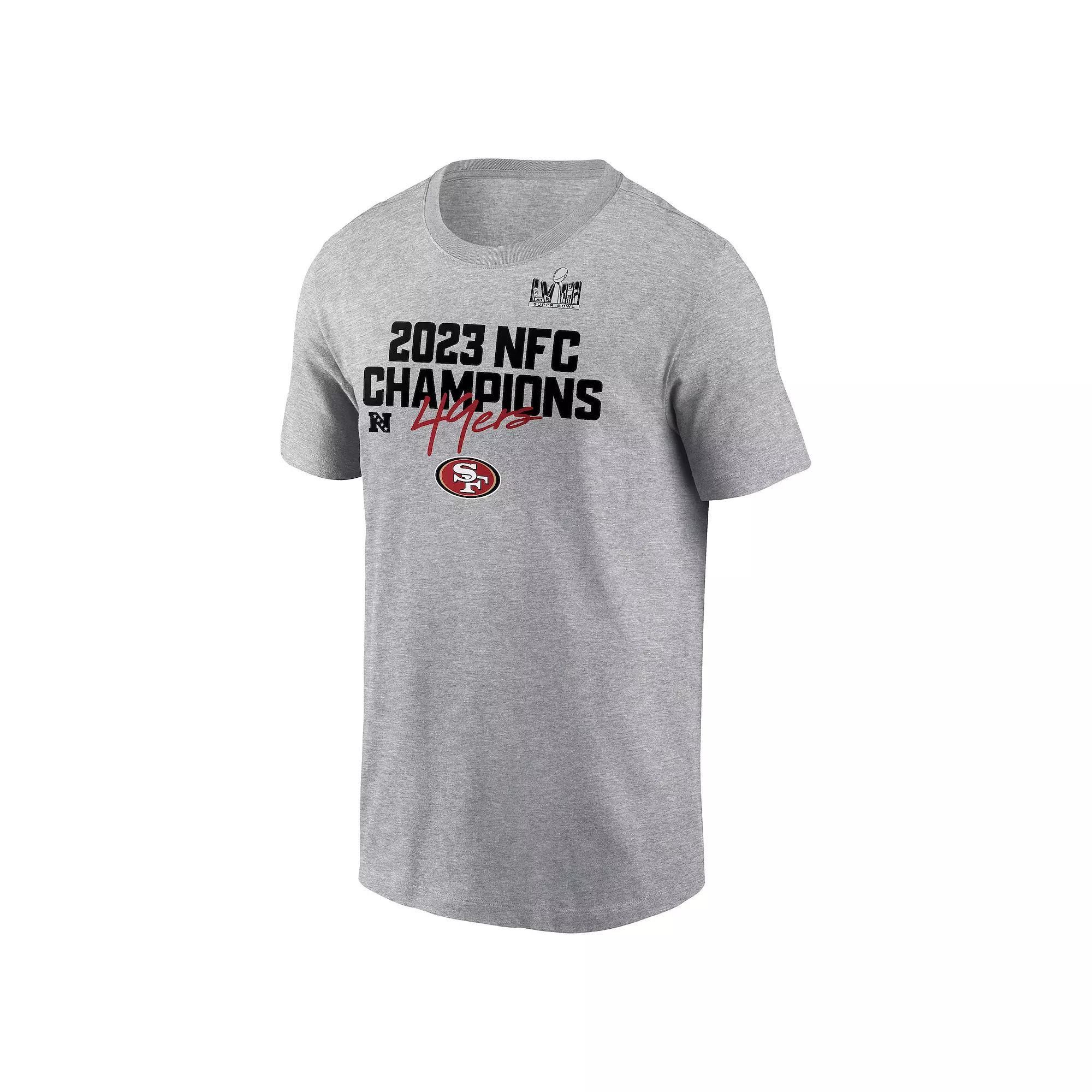 Men's Nike San Francisco 49ers NFL 2023 Conference Champions Roster Tee, Size: Large, Gray Product Image