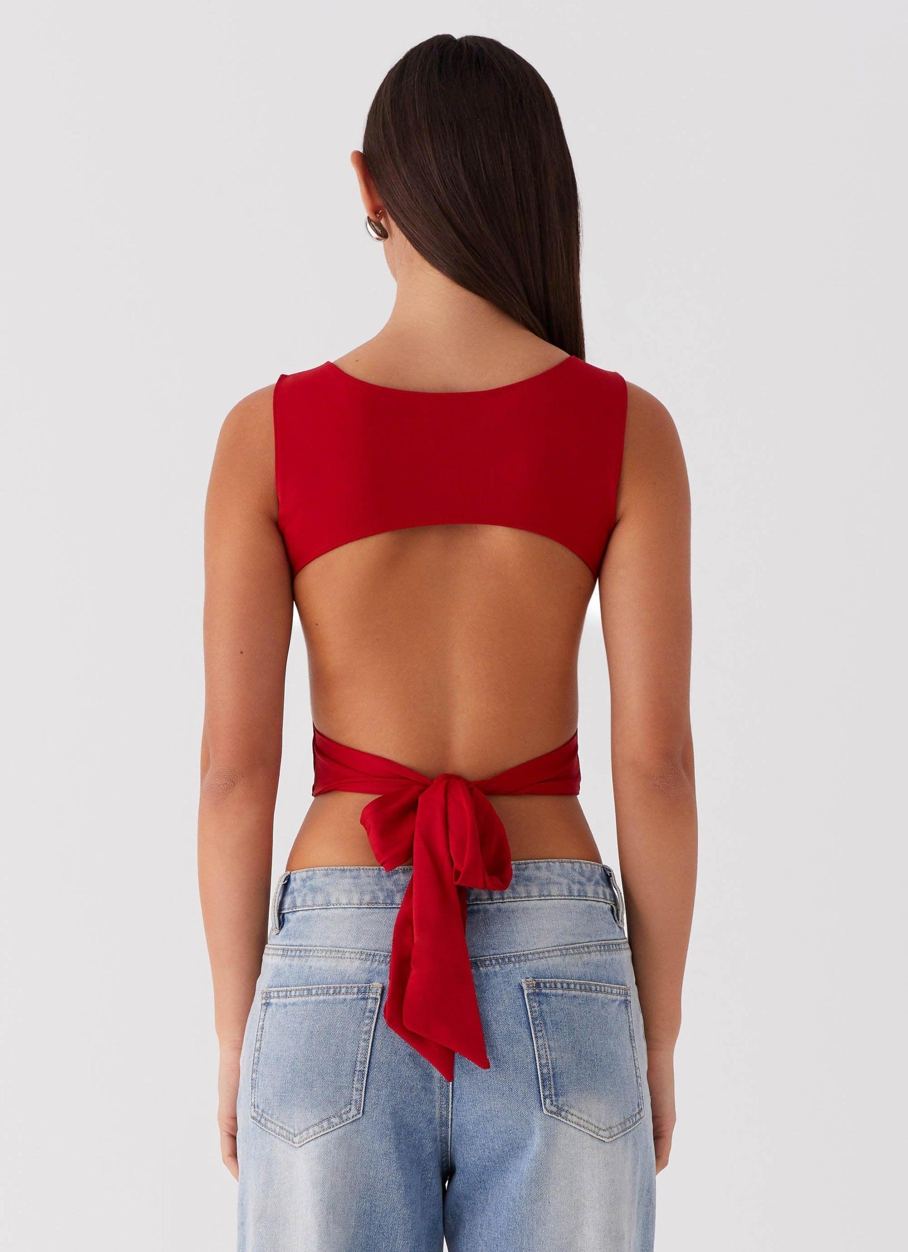 Saskie Tie Top - Ruby Red Product Image