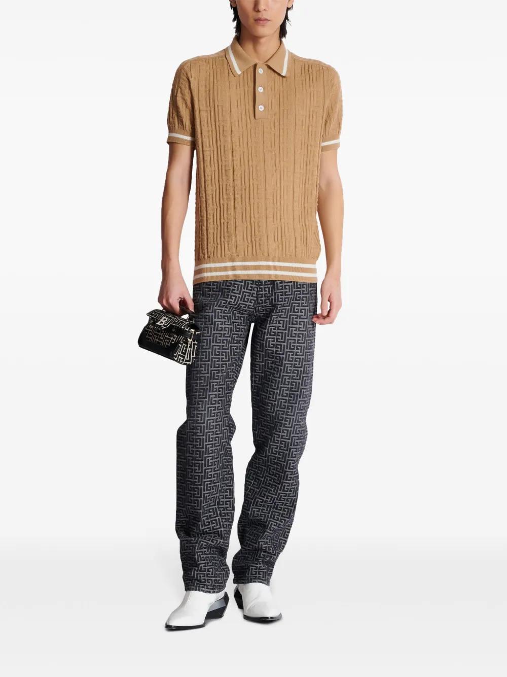 monogram-jacquard polo shirt Product Image