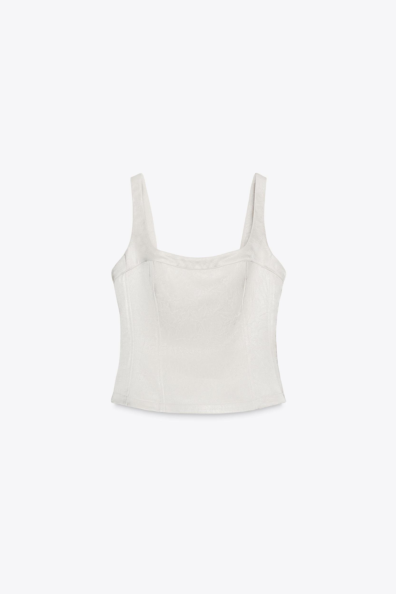 SATIN EFFECT BUSTIER TOP Product Image