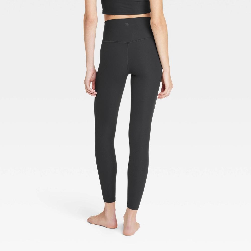 Womens Everyday Soft High-Rise Rib 7/8 Leggings - All In Motion Black L: Moisture Wicking, Quick Drying Product Image