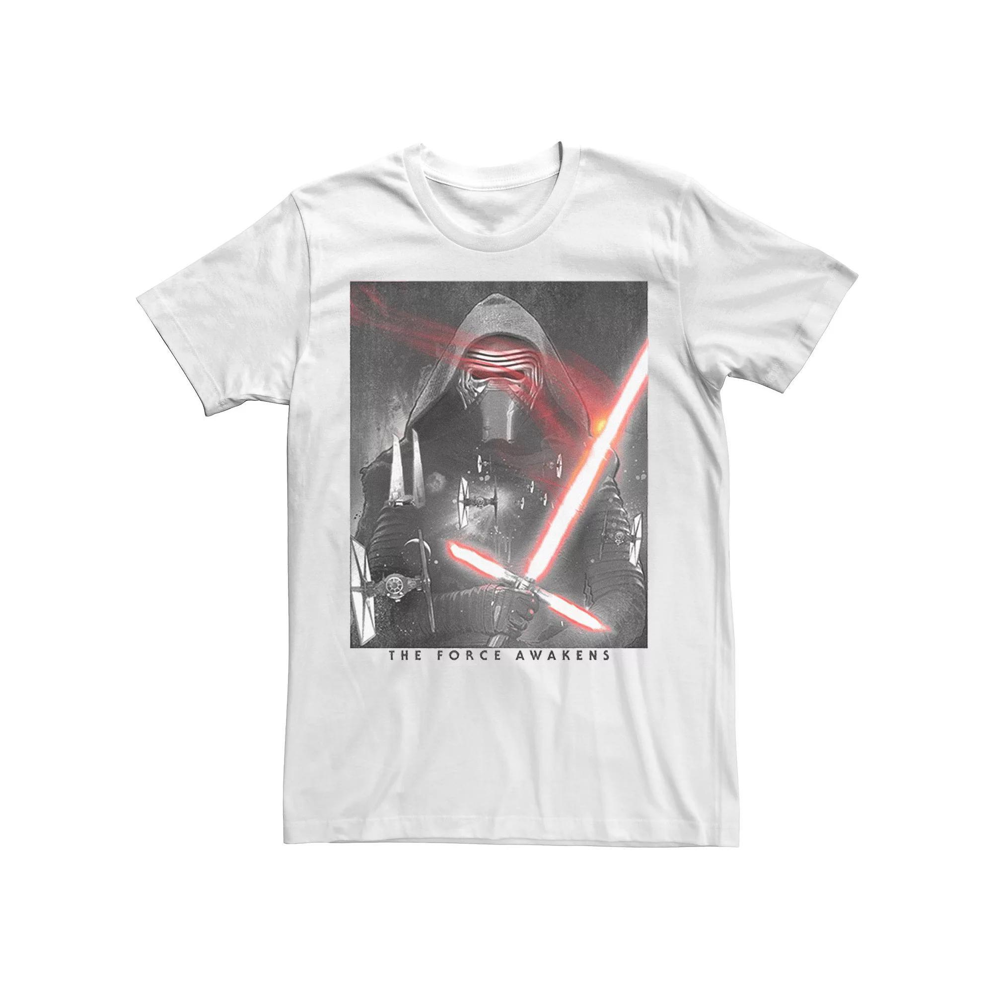 Men's Star Wars The Force Awakens Kylo Ren Lightsaber Portrait Tee, Size: Large, White Product Image