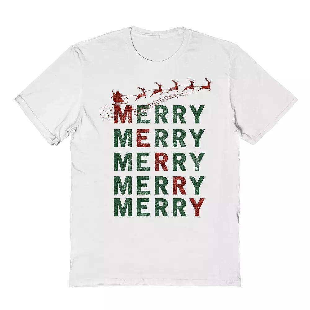 Men's Merry Stack Graphic Tee, Women's, Size: Medium, White Product Image