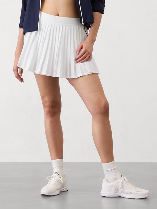 Match Point High Rise Pleated Lasercut 13 1/2" Skort Product Image