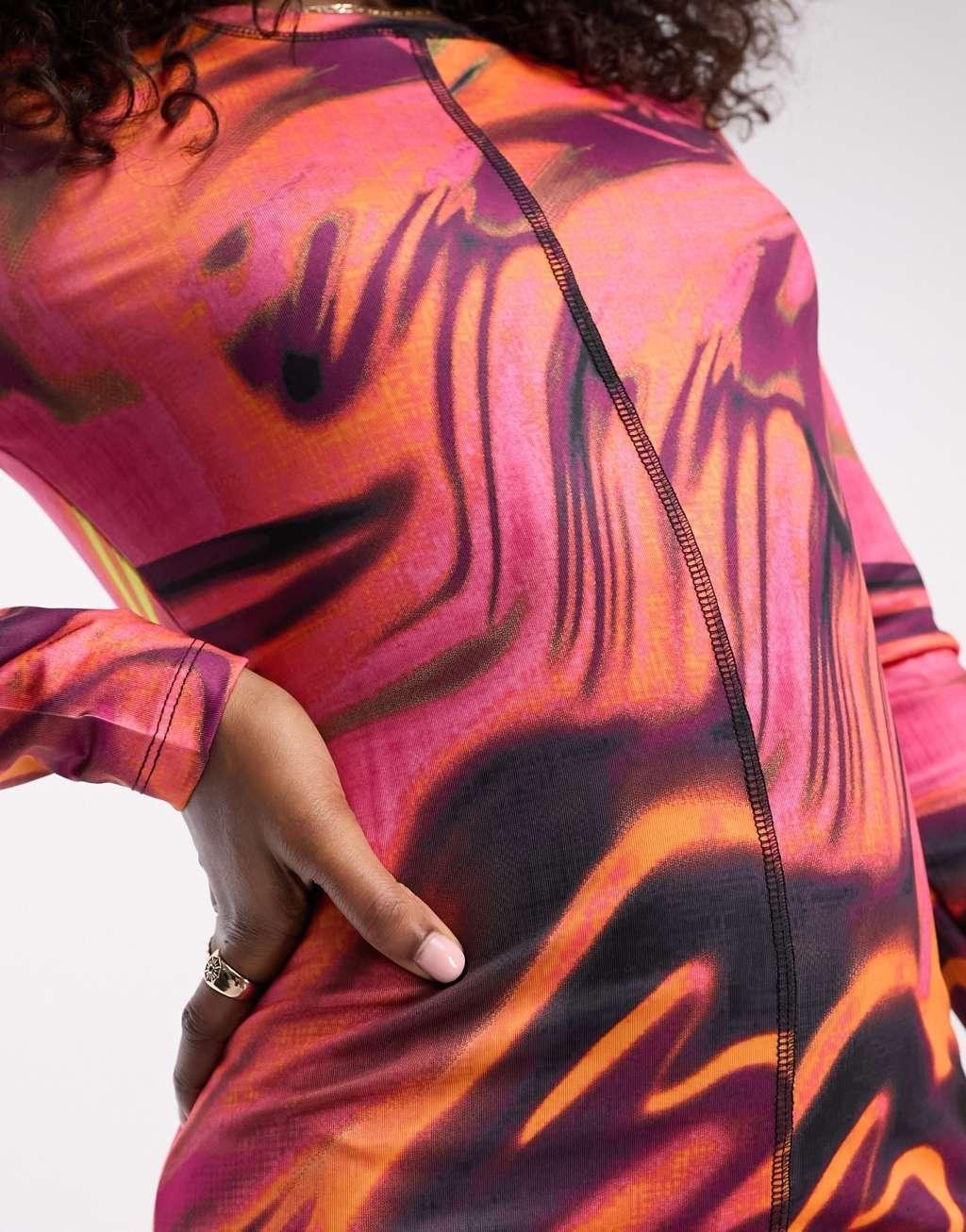 Vero Moda abstract printed midi dress Product Image
