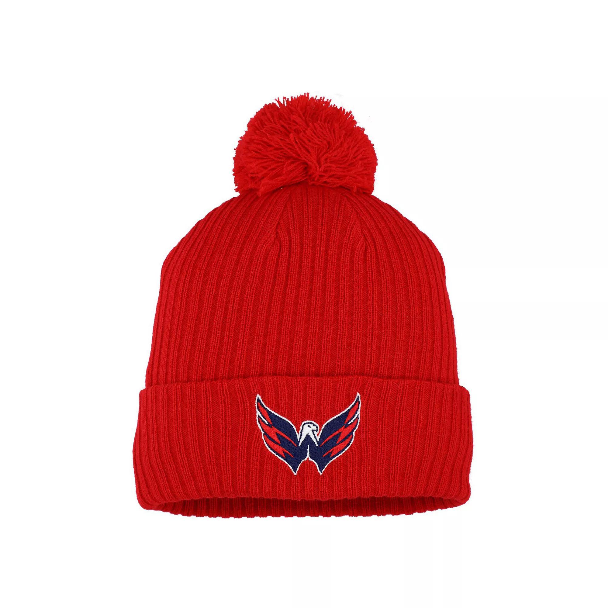 Men's Fanatics  Red Washington Capitals Cuffed Knit Hat with Pom Product Image