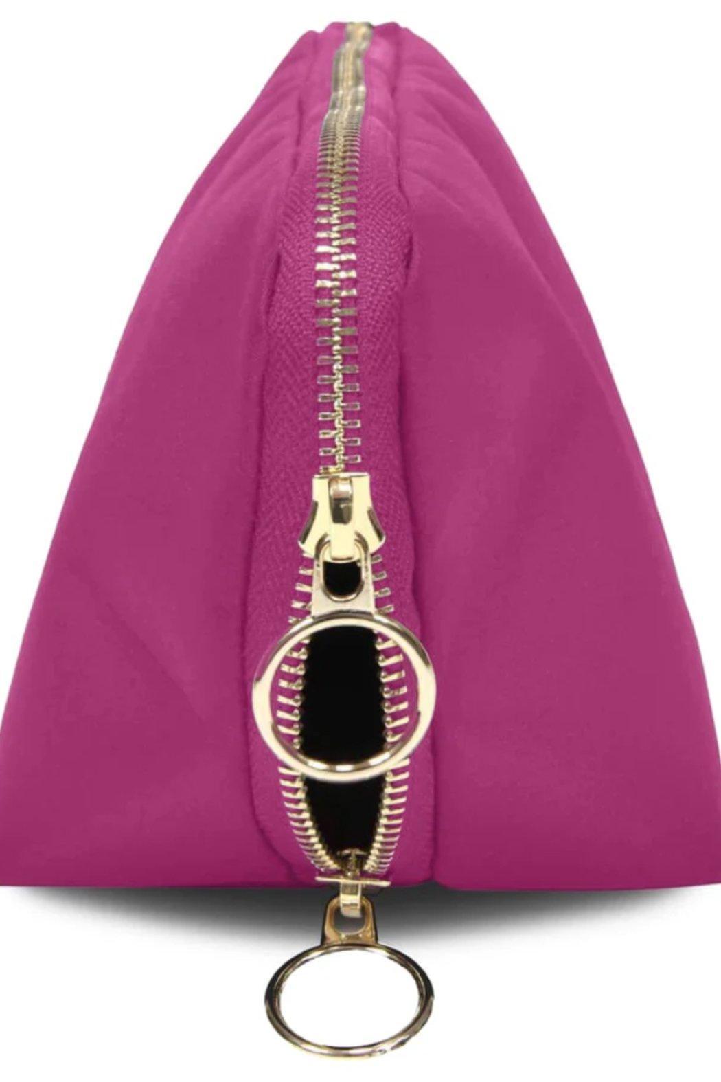 KUSSHI Signature Makeup Bag (medium) Pink with Teal Interior Product Image
