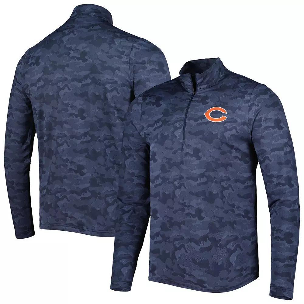 Men's Antigua Navy Chicago Bears Brigade Quarter-Zip Sweatshirt, Size: Small, Blue Product Image