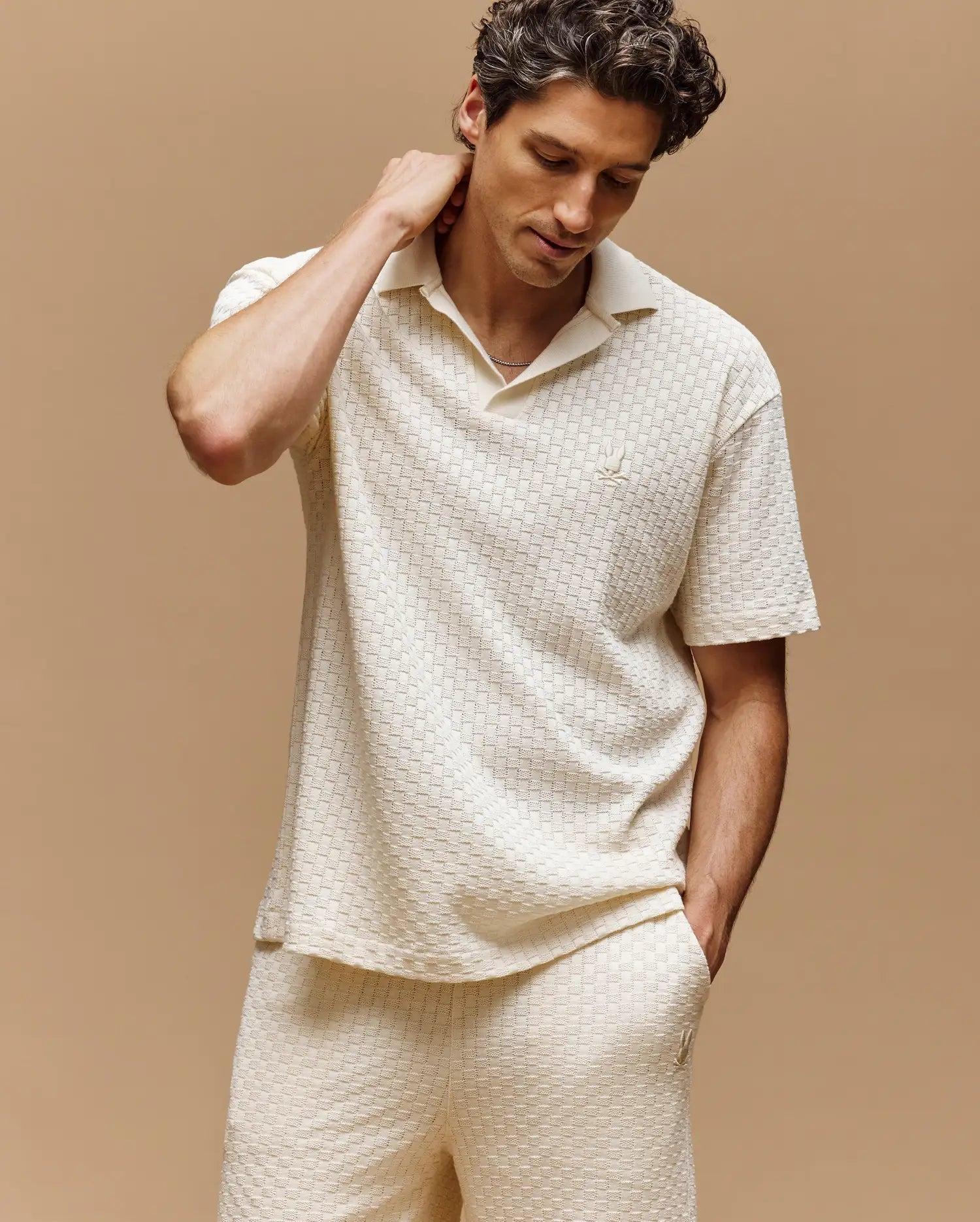 MENS KAIRO JOHNNY COLLAR CROCHET POLO - MT0100100 Male Product Image