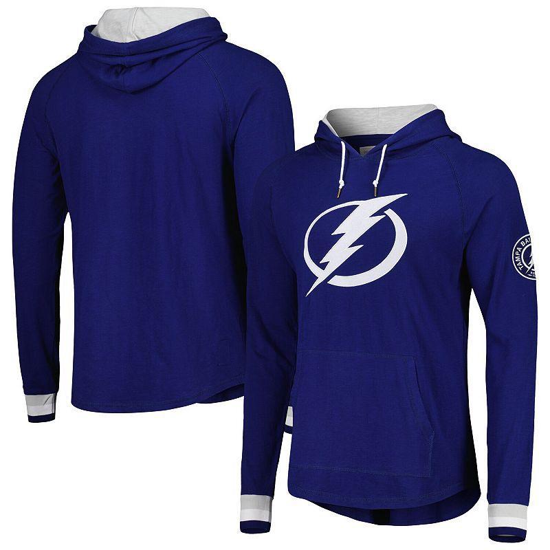 Mens Mitchell & Ness Blue Tampa Bay Lightning Legendary Slub Hoodie Long Sleeve T-Shirt Product Image