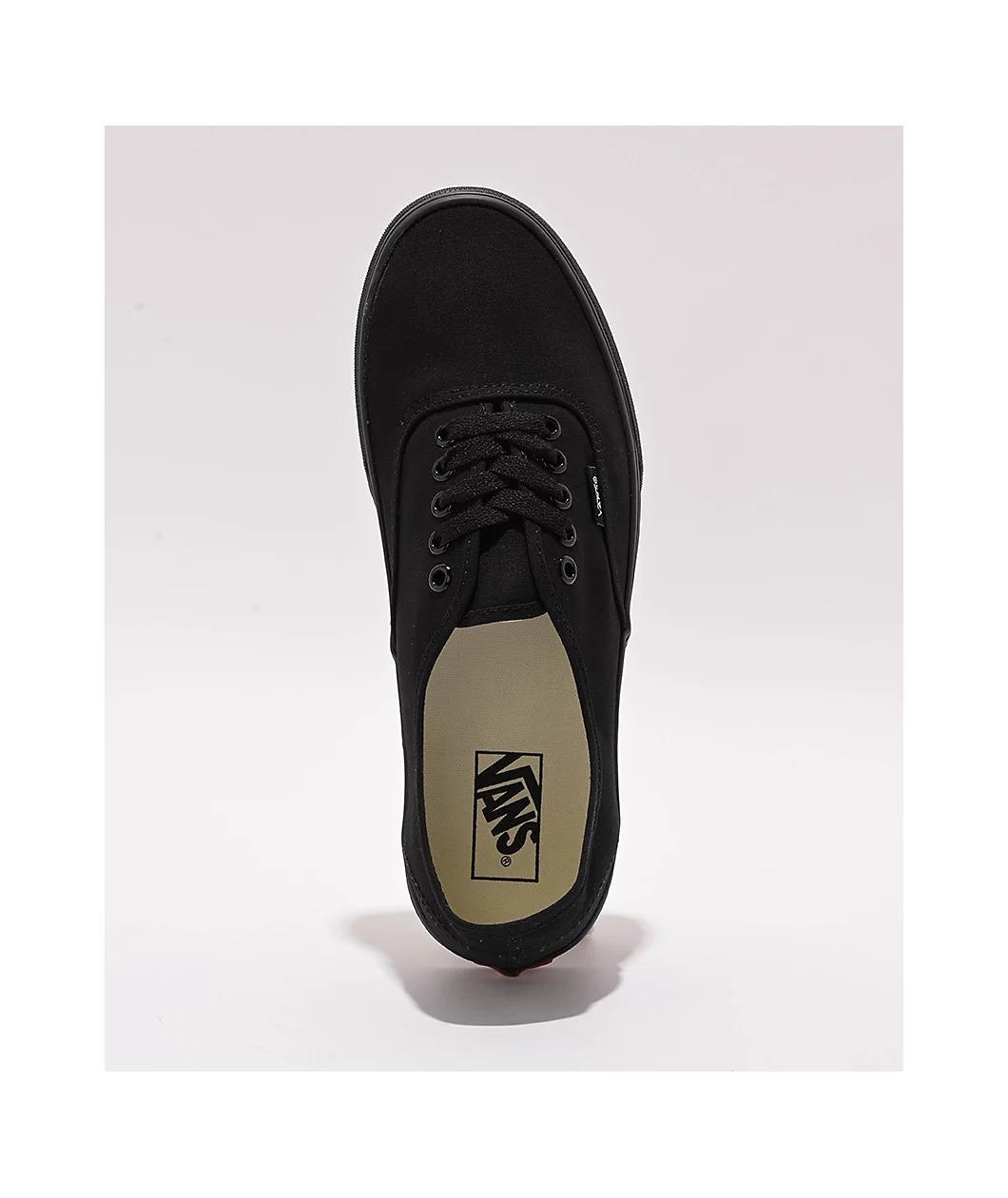 Vans Authentic Black Canvas Skate Shoes Product Image