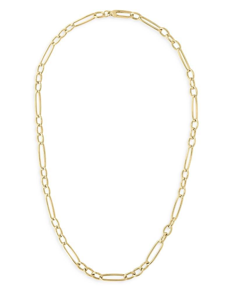 Womens 18K Yellow Gold Mixed Paper Clip Chain Necklace Product Image