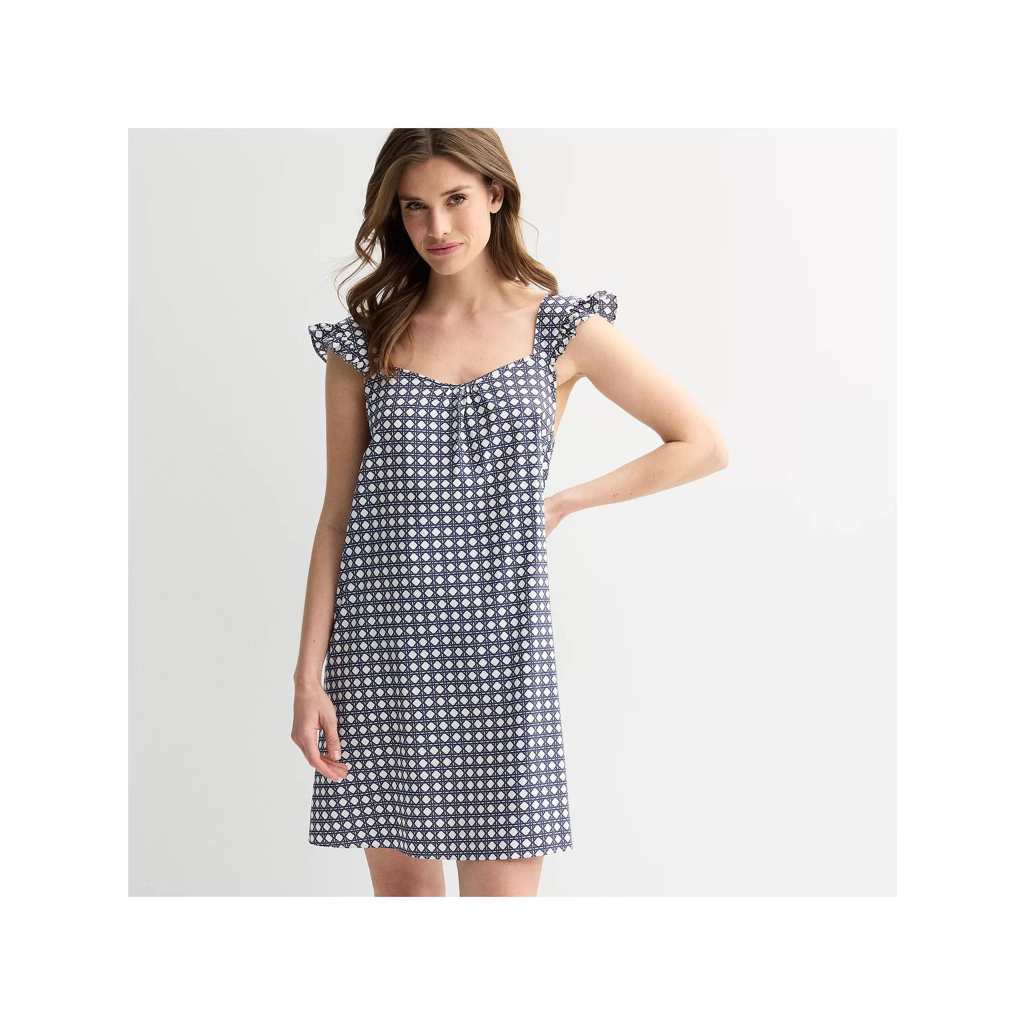 Women's Draper James Woven Chemise Nightgown, Size: XXL, Blue Wicker Product Image