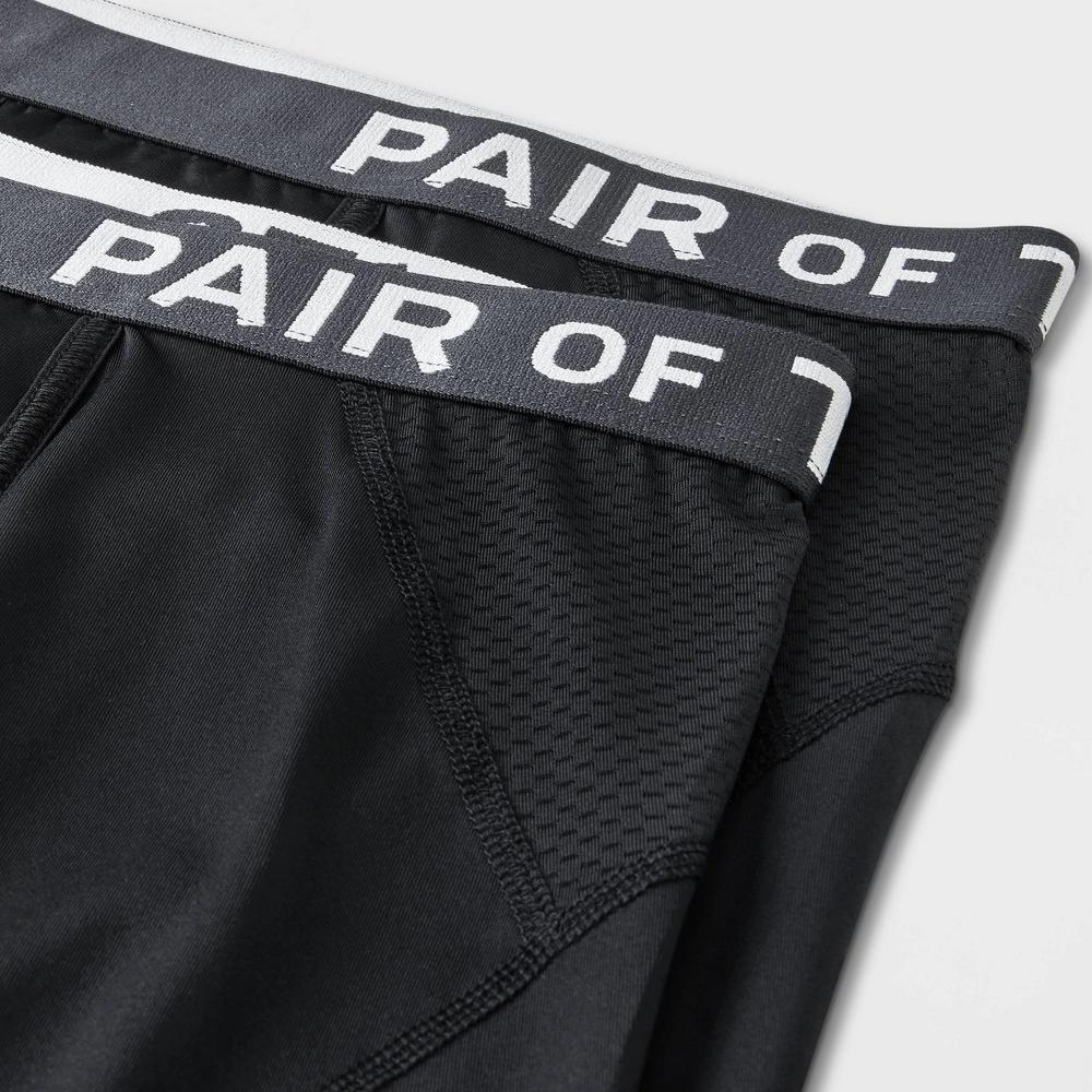 Pair of Thieves Men's SuperCool Long Leg Boxer Briefs 2pk - Black M: Knit Fabric, Full Waistband Elastic Product Image