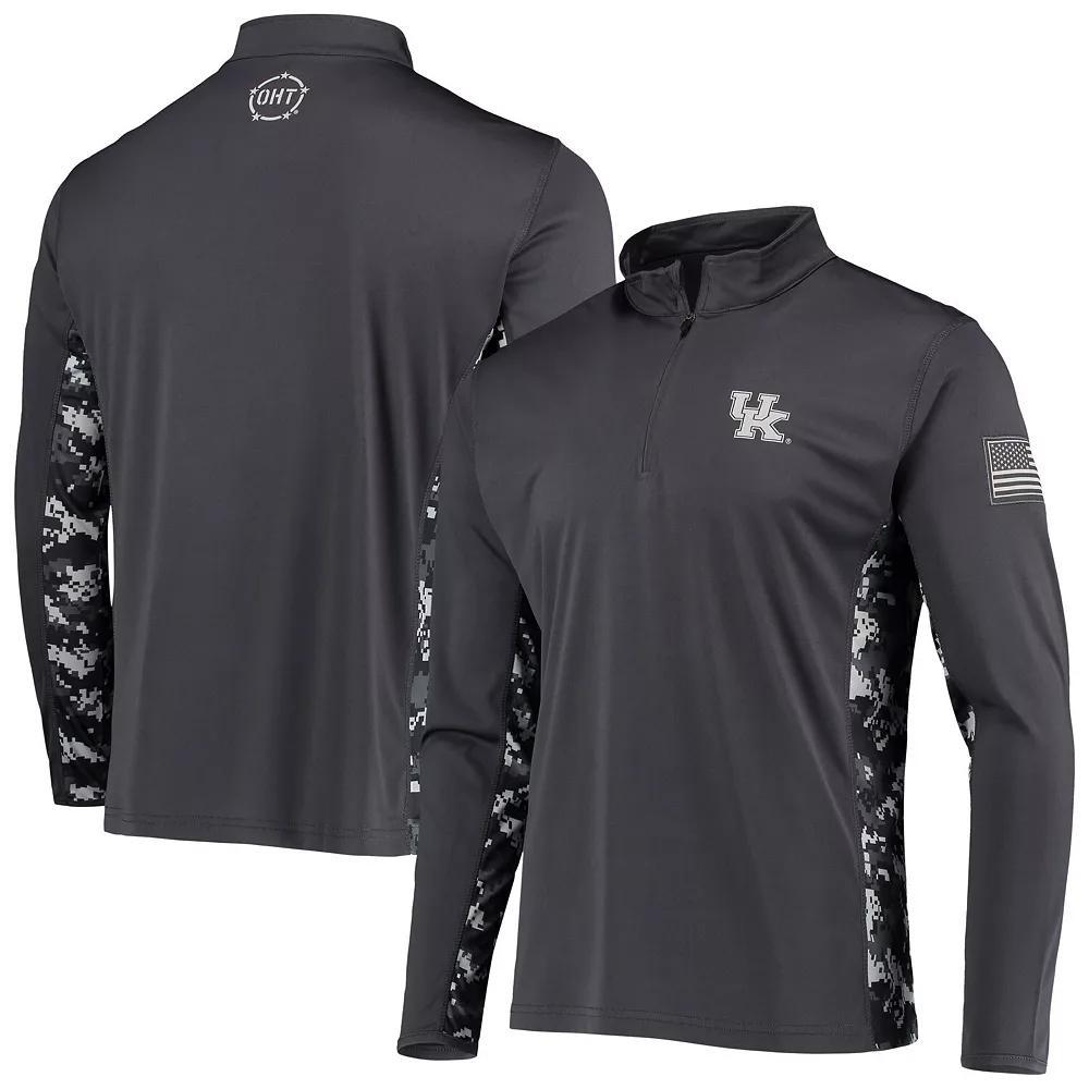 Men's Colosseum Charcoal Kentucky Wildcats OHT Military Appreciation Digital Camo Lightweight Quarter-Zip Pullover, Size: Medium Product Image