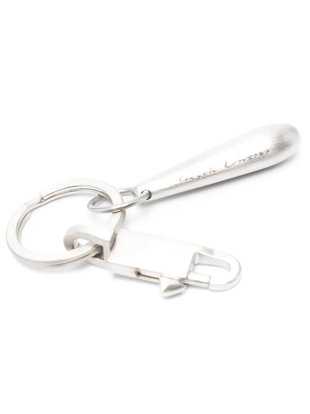 RICK OWENS Silver Teardrop Keychain Product Image