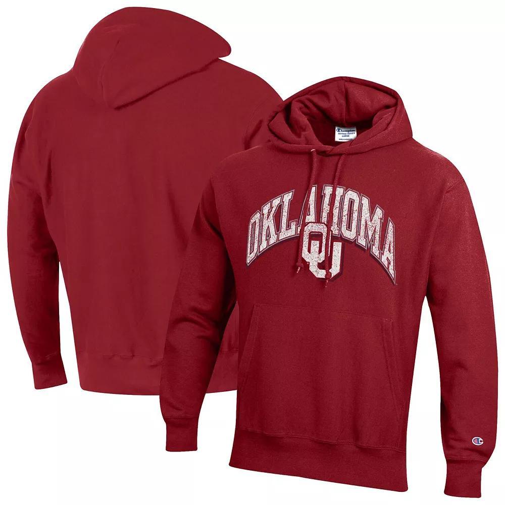 Men's Champion Crimson Oklahoma Sooners Vault Late Night Reverse Weave Pullover Hoodie, Size: Large, Red Product Image