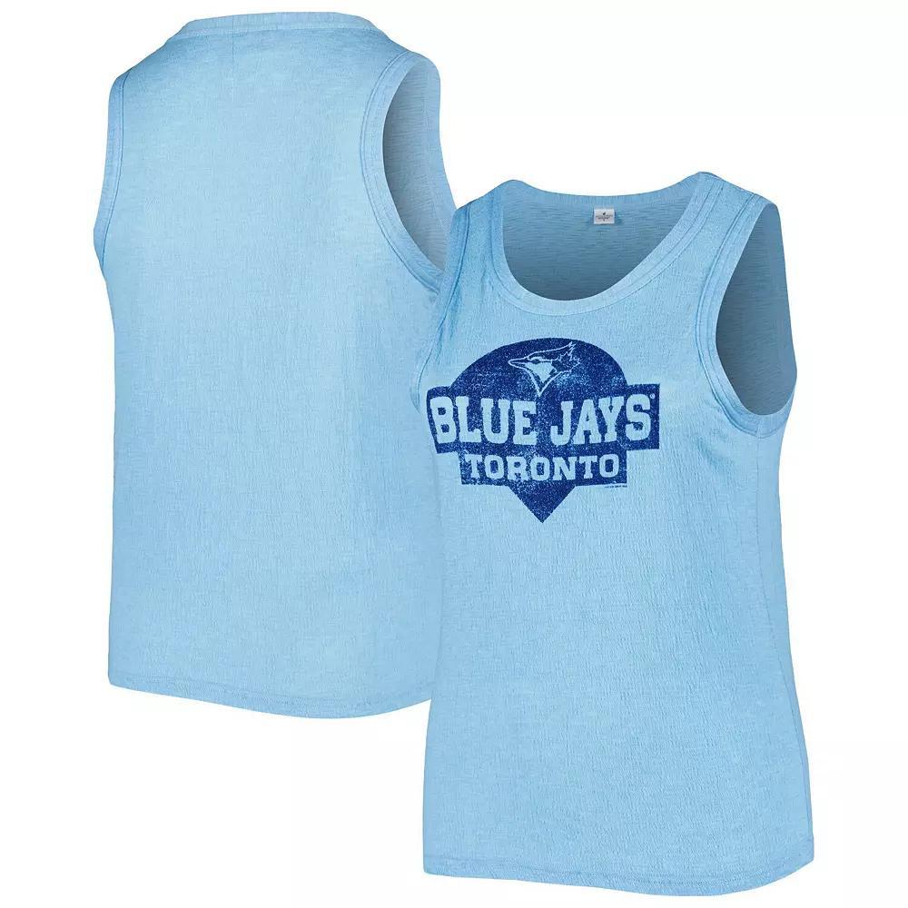Women's Soft as a Grape Royal Toronto Blue Jays Plus Size High Neck Tri-Blend Tank Top, Size: 3XL, Jay Blue Product Image