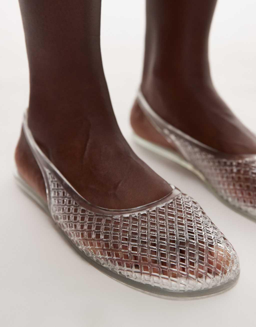 Topshop Harper jelly slingback ballet flats in clear Product Image