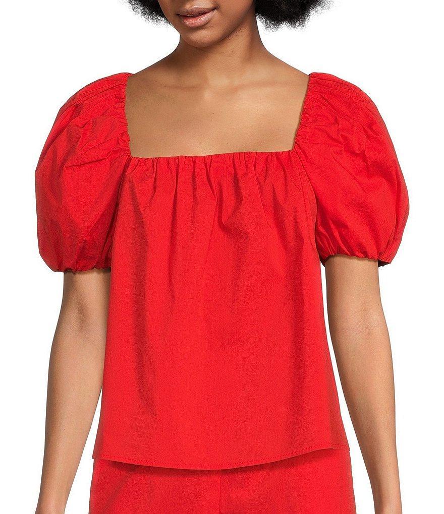 Alex Marie x Brrr° Gemma Square Neck Puff Sleeve Blouse Product Image