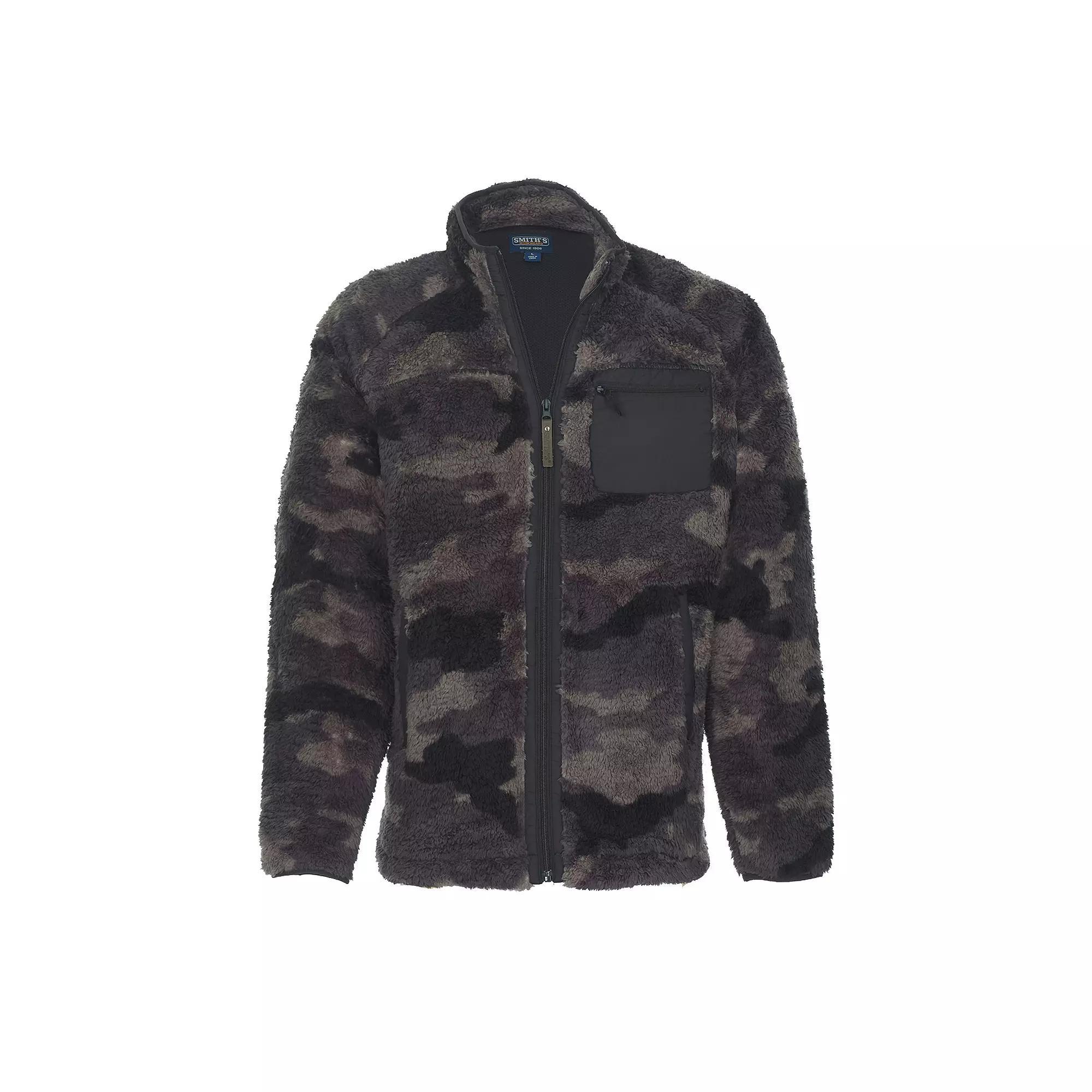 Men's Smith's Workwear Camo Butter-Sherpa Mesh-Lined Zip Jacket, Size: XL, Black Camo Product Image