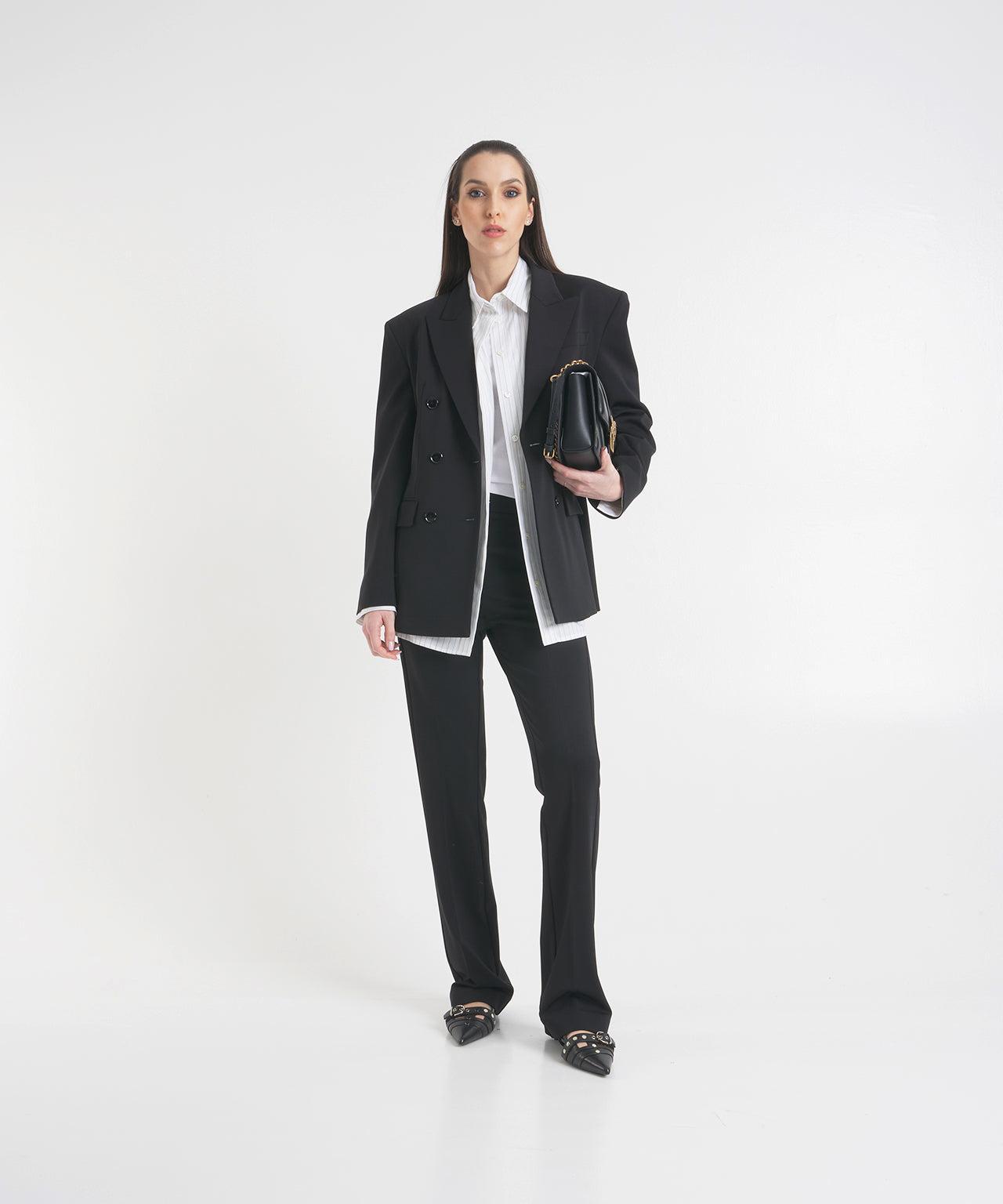 Double-breasted blazer in scuba Product Image