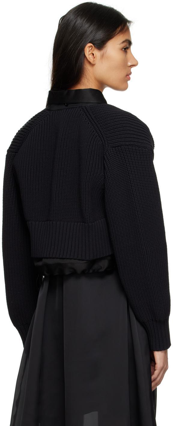 SACAI Nylon Cargo Pocket Cropped Shirt In 001 Black Product Image