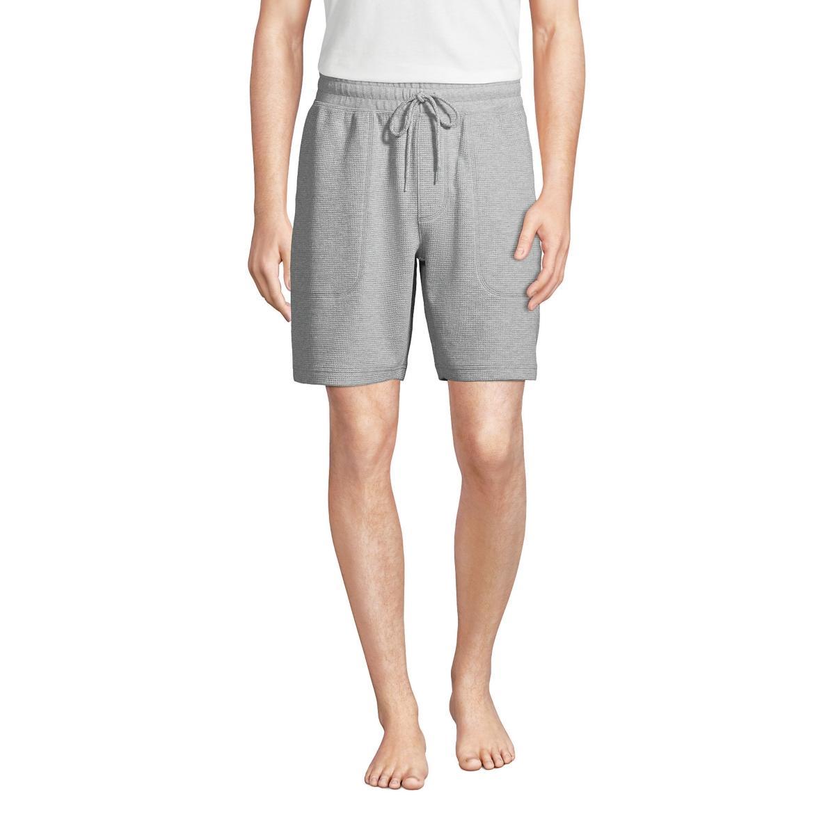 Men's Lands' End Waffle Pajama Shorts, Size: Small, Gray Grey Product Image