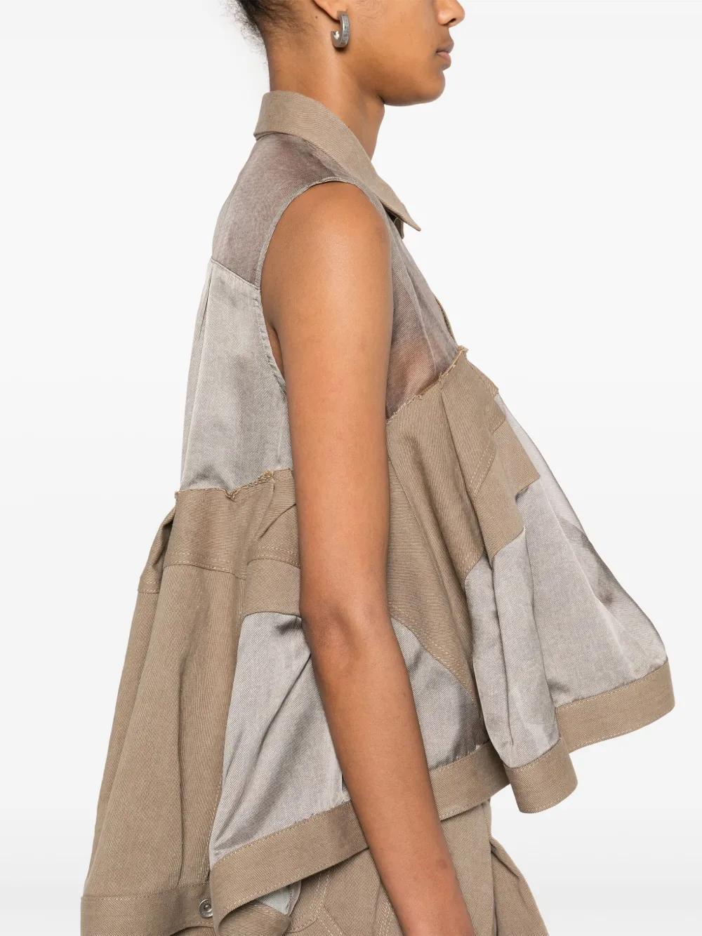 SACAI Denim Mix Shirt In Neutrals Product Image