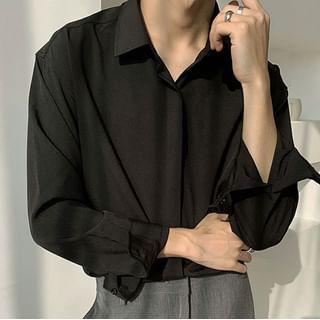 Plain Long-Sleeve Shirt Product Image