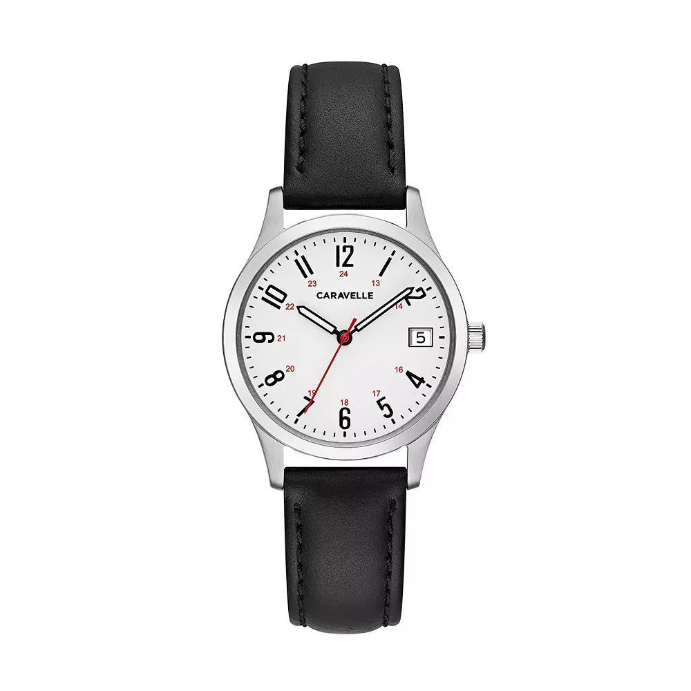 Caravelle by Bulova Womens Easy Reader Leather Watch - 43M118 Black Product Image