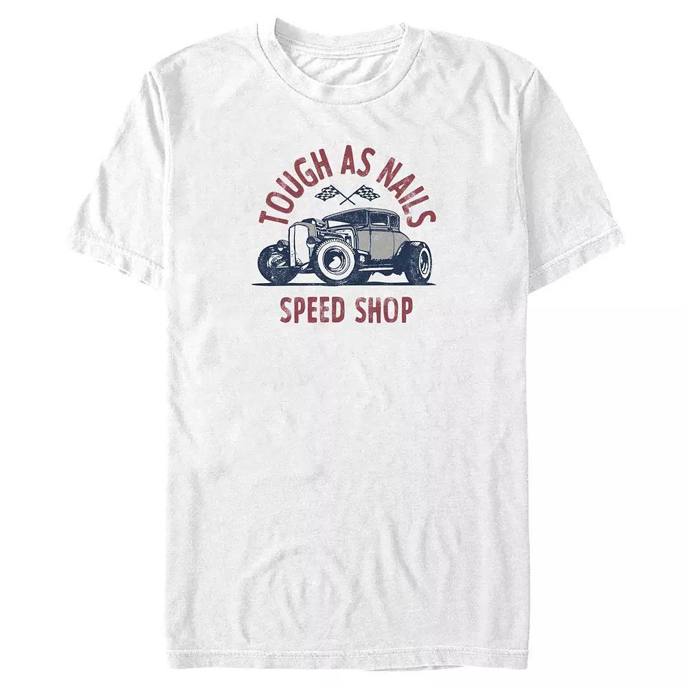 Big & Tall Tough As Nails Speed Shop Graphic Tee, Men's, Size: 4XL, White Product Image