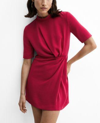 Mango Womens Draped Detail Dress Product Image