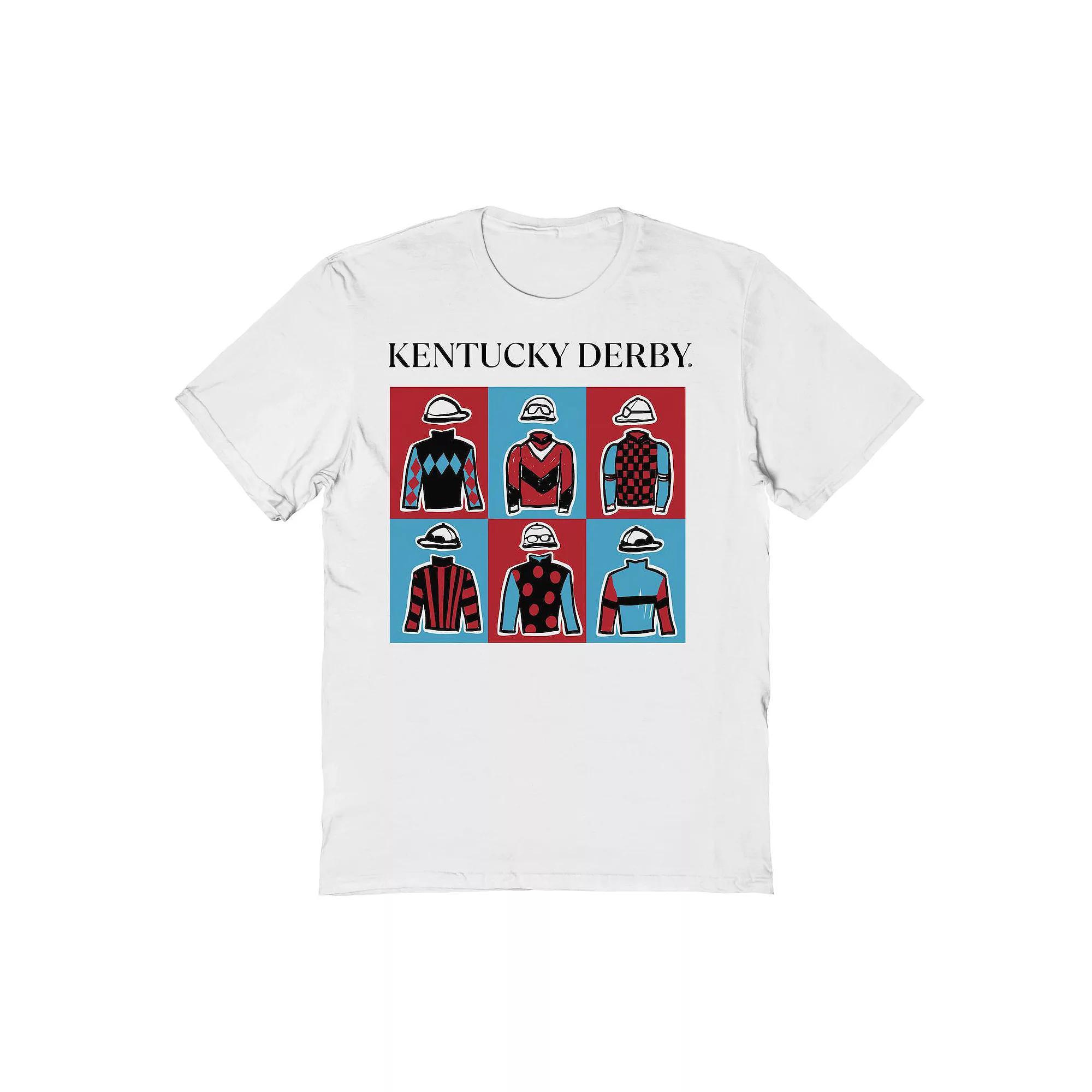 Men's Kentucky Derby Pop Art Rider Graphic T-Shirt, Size: Small, White Product Image