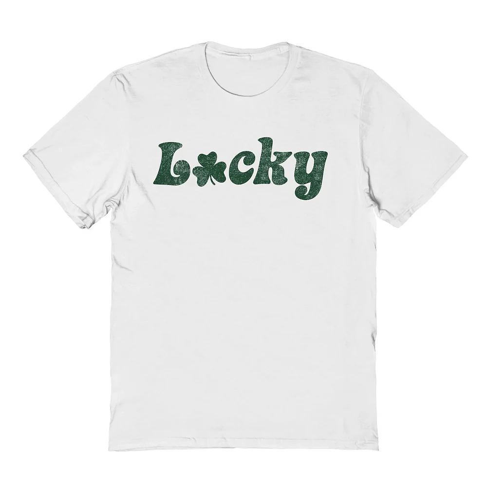 Men's Lucky Shamrock St. Patrick's Day Graphic Tee, Size: Small, White Product Image