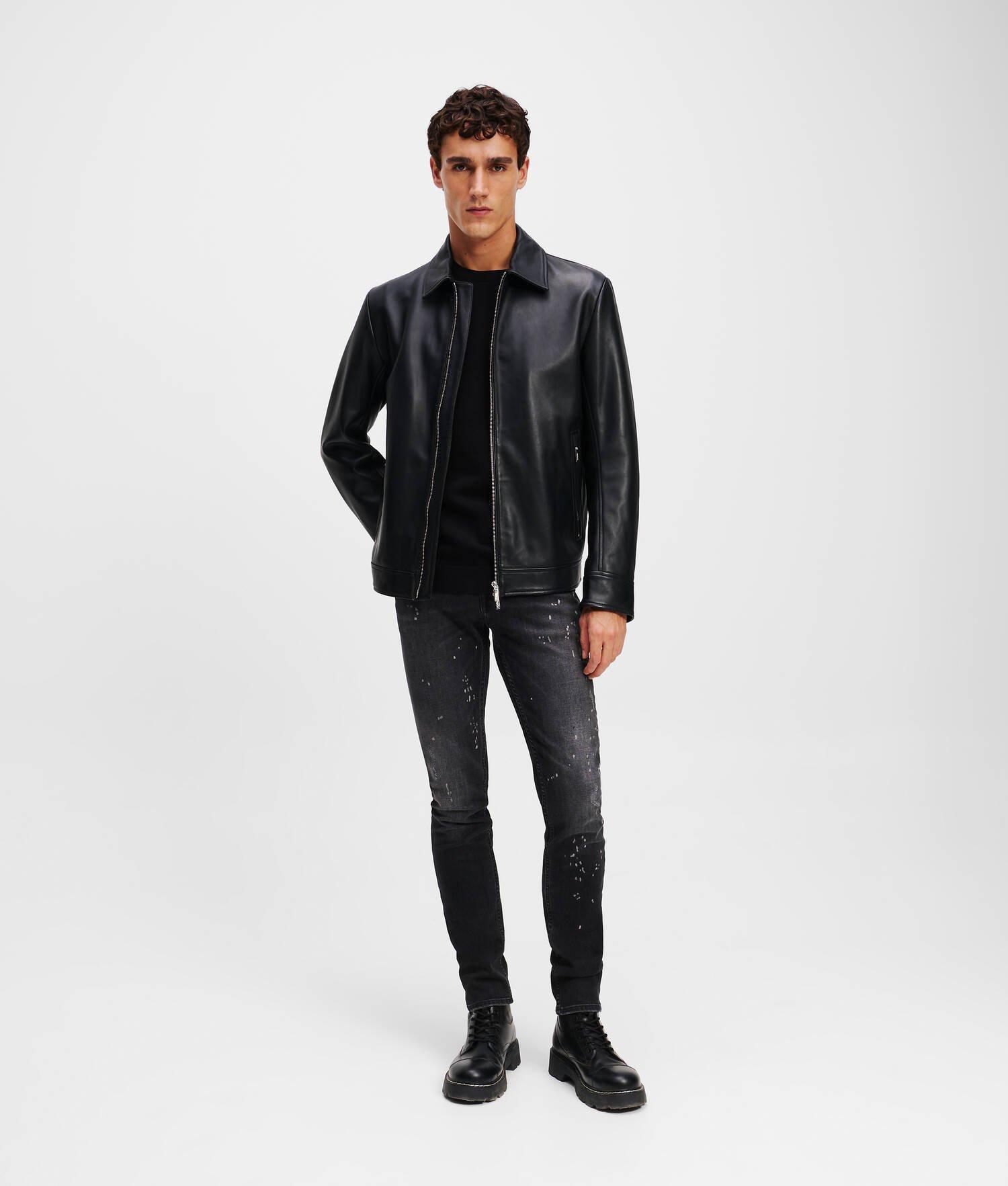 ZIP-UP LEATHER JACKET Product Image