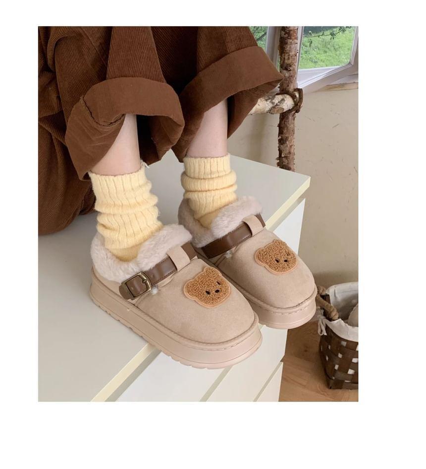 Bear Applique Buckled Ankle Snow Boots Product Image