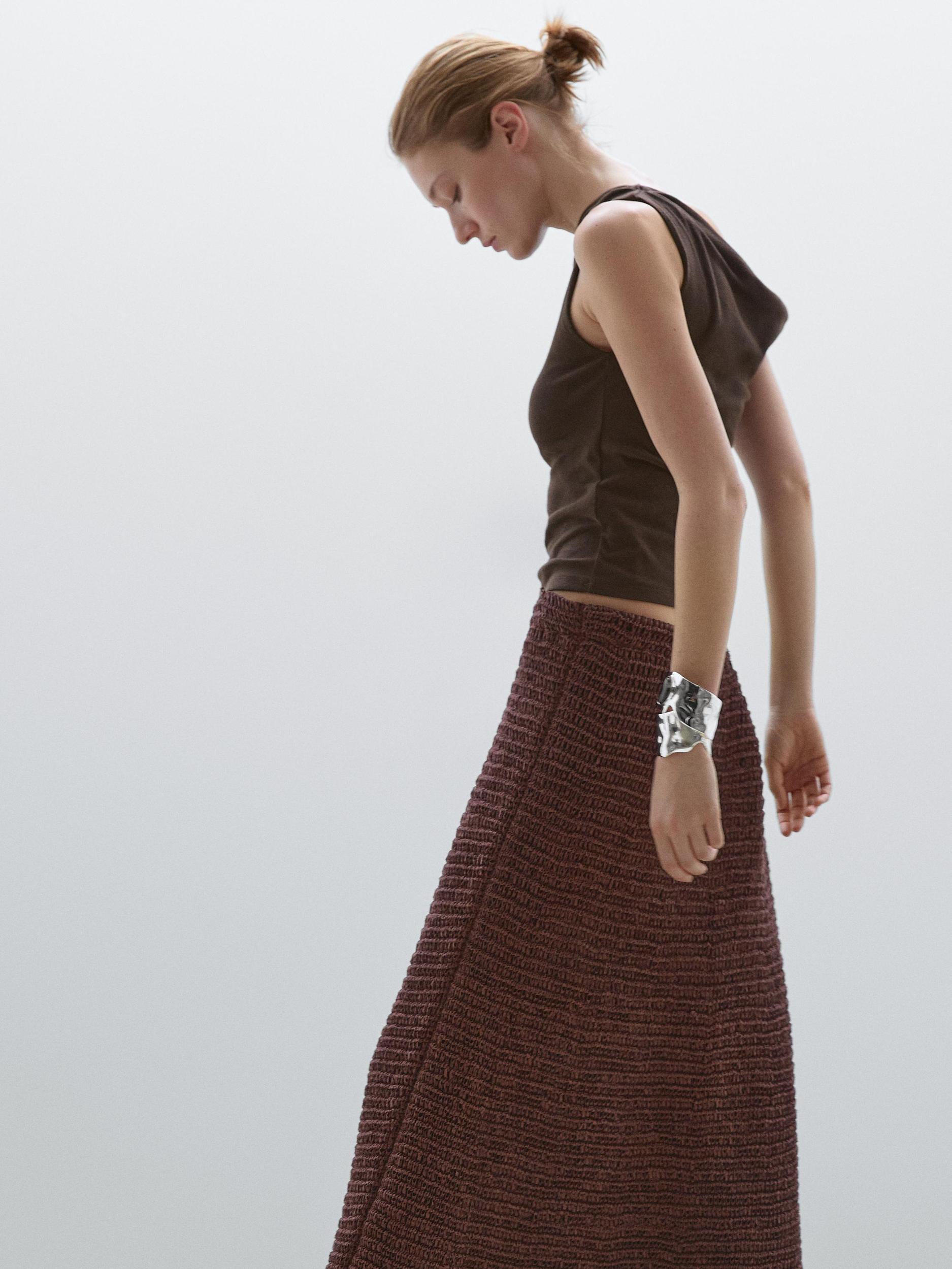 Draped top with cotton knot detail Product Image