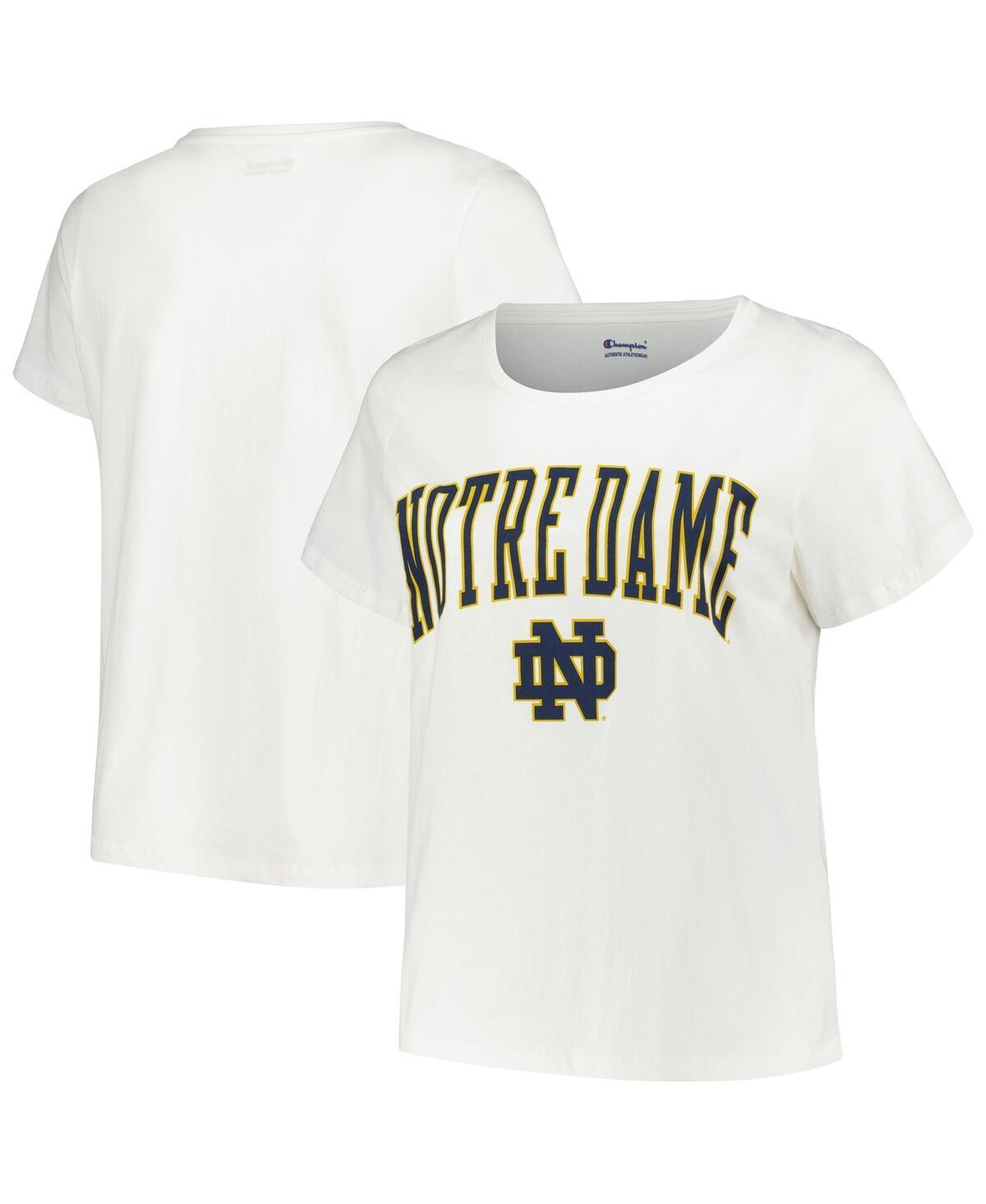 Women's Profile White Notre Dame Fighting Irish Plus Size Arch Over Logo Scoop Neck T-Shirt, Size: 2XL Product Image