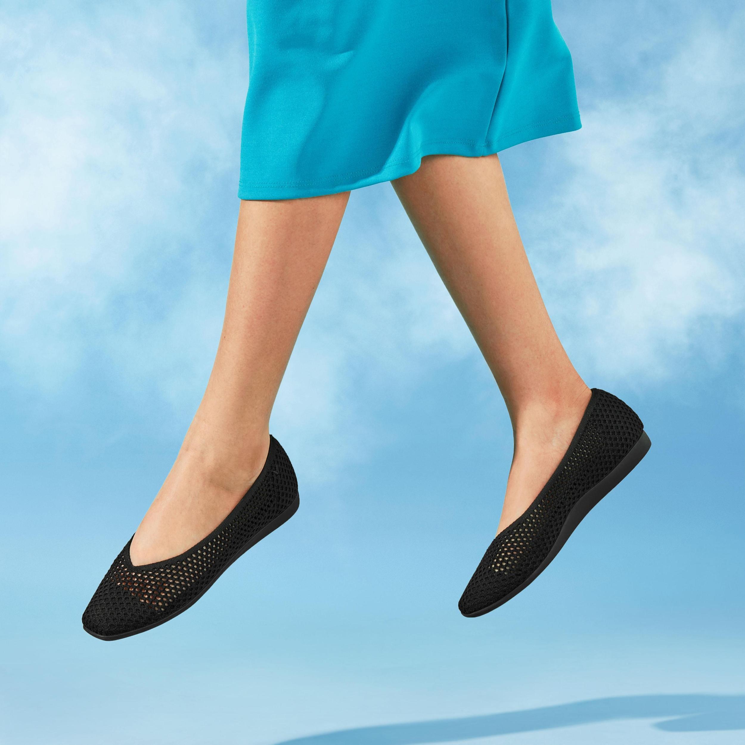 Lightweight Square-Toe V-Cut Flats (Margot Walker Mesh) Product Image