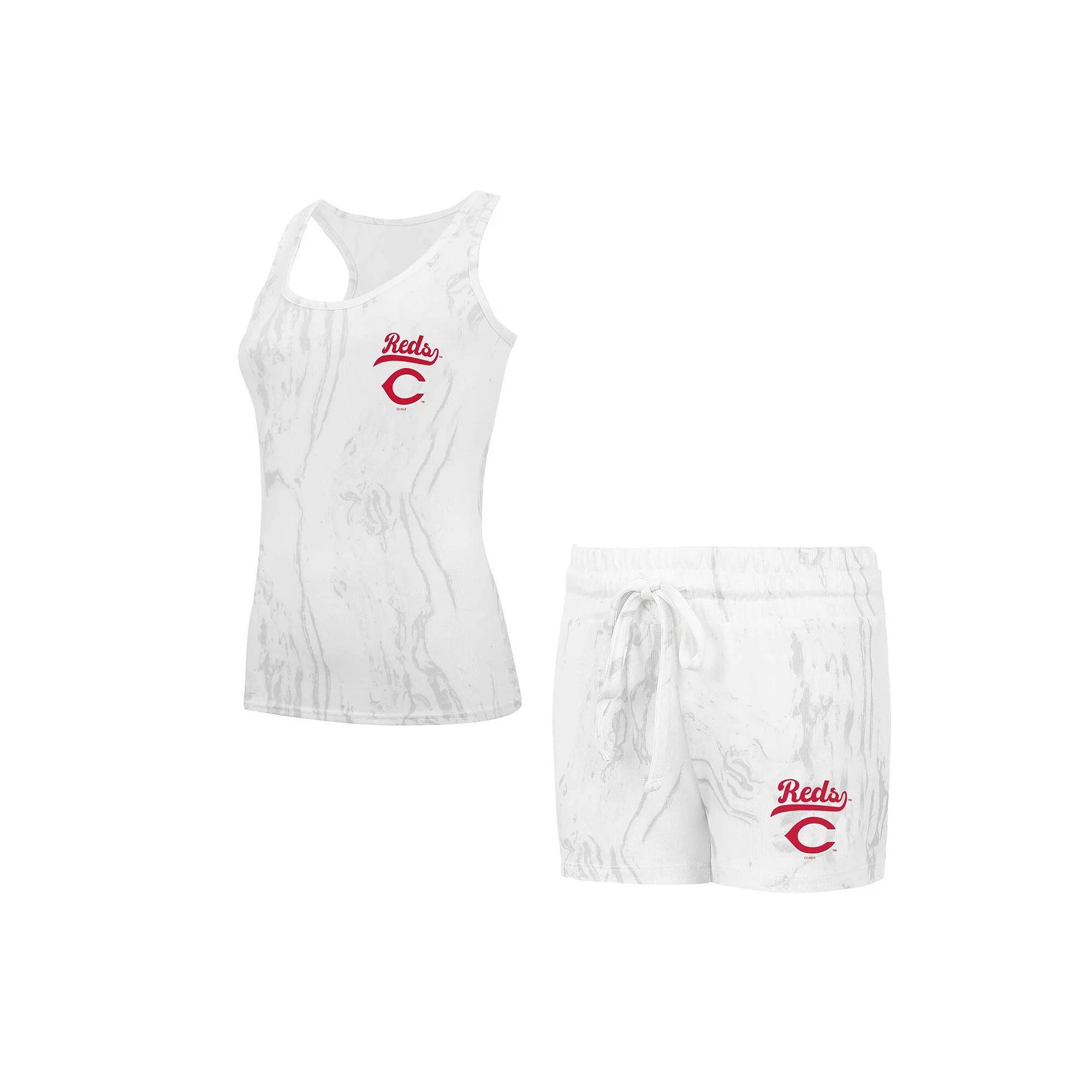 Women's Concepts Sport Cincinnati Reds Quartz Tank Top & Shorts Set, Size: Large, Red Beige Product Image